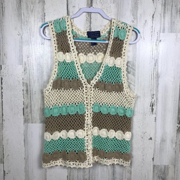 Vintage Crochet Vest Boho Willow Ridge 